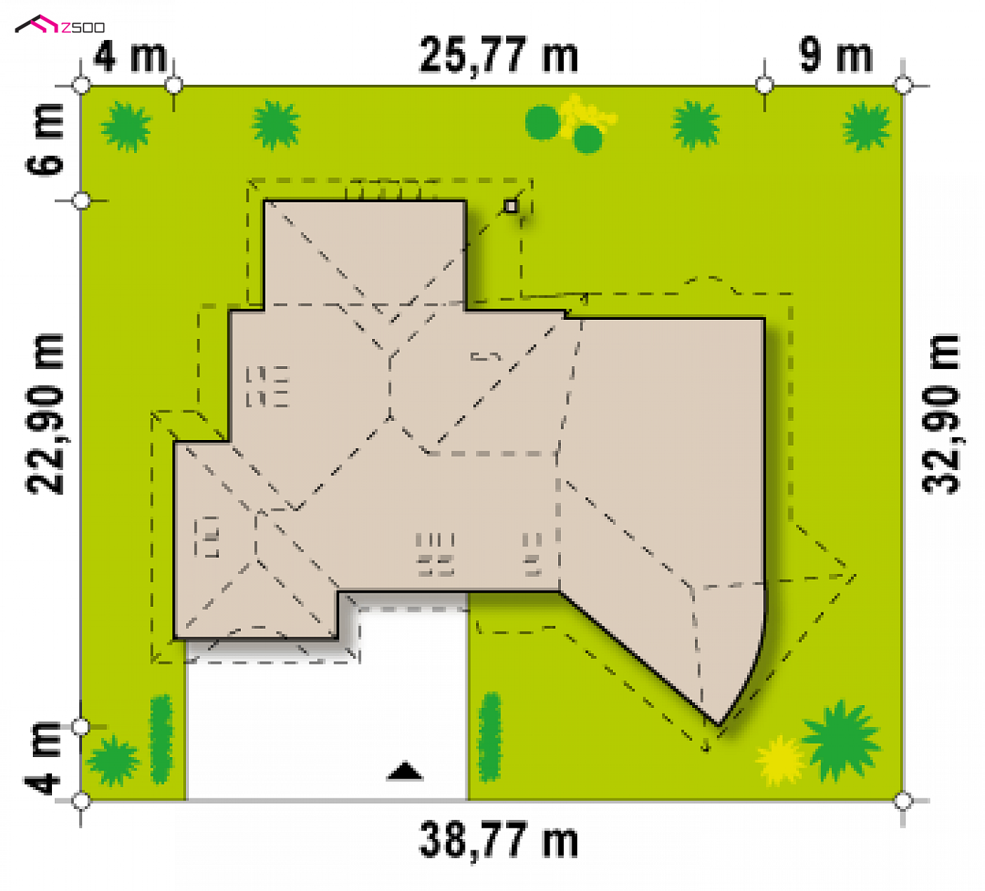Home project - Rezydencja z poddaszem, antresolą oraz garażem, dwustanowiskowym.