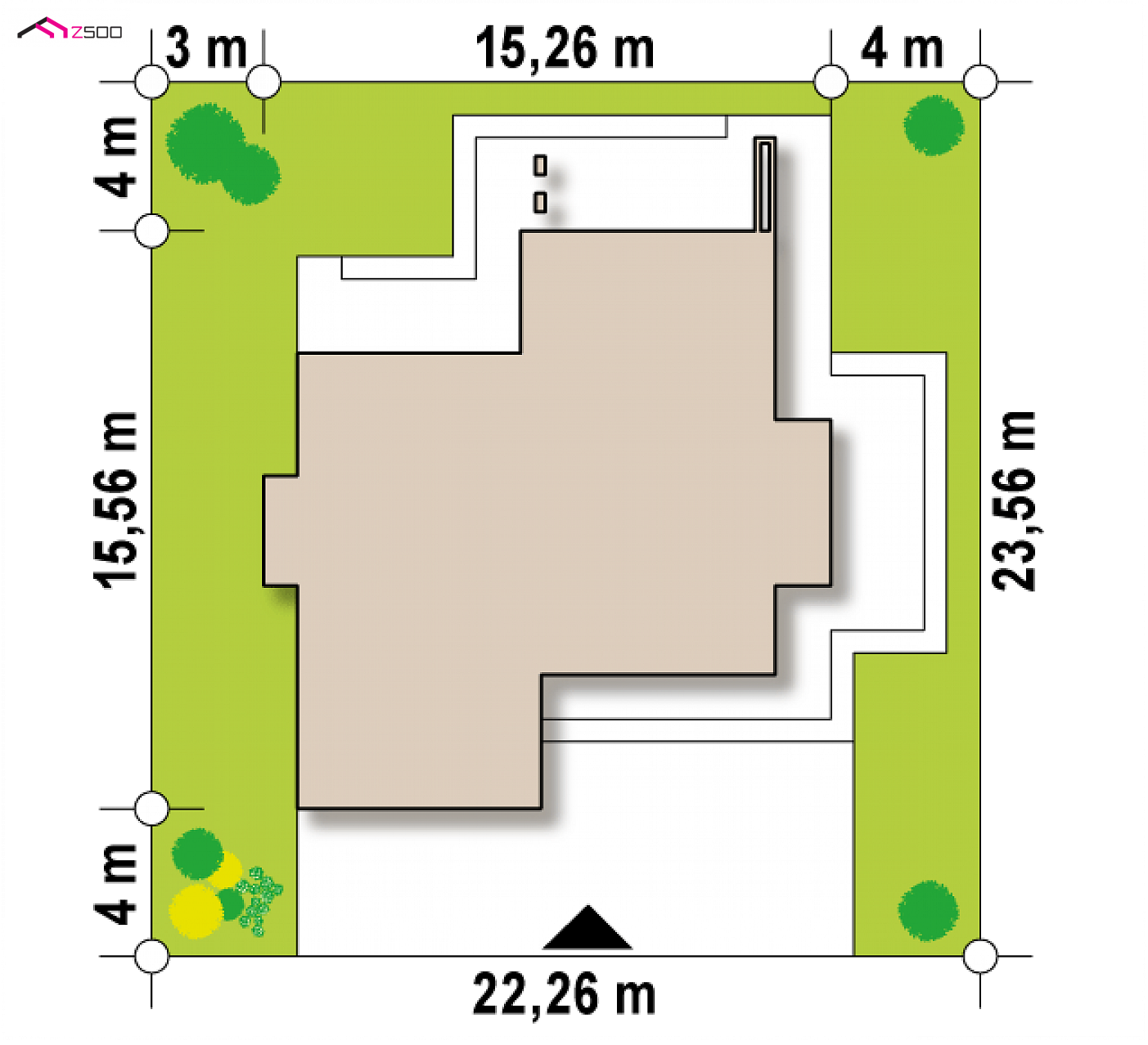 Home project - Wariant Zr17 bez kondygnacji podziemnej. Prosta bryła z dużymi przeszkleniami.