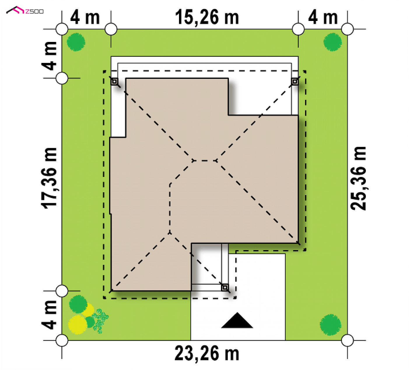 Home project - Dom parterowy z dachem wielospadowym, 4 sypialniami oraz garażem do 140m2