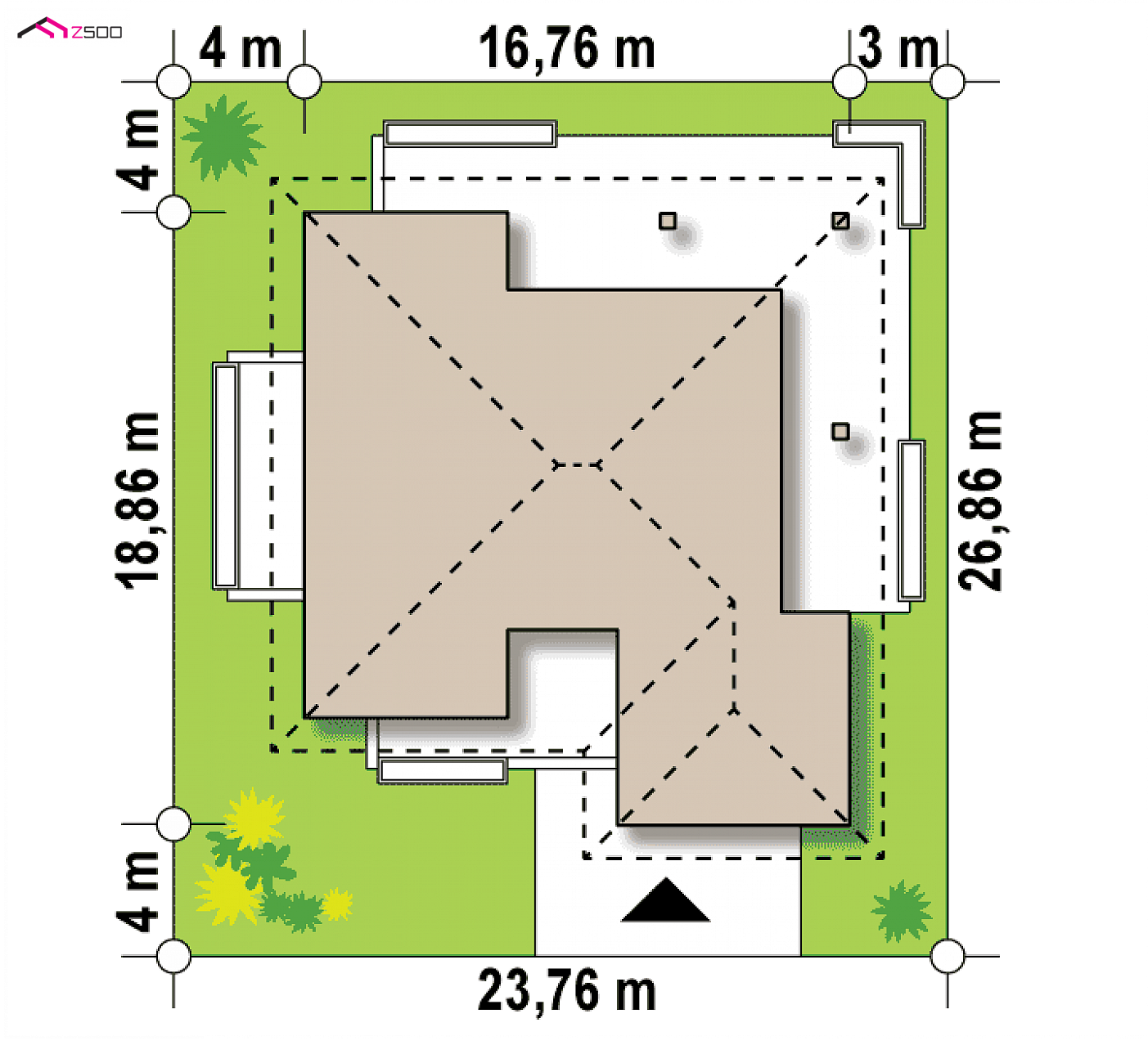 Home project - Parterowy dom z garażem dwustanowiskowym.