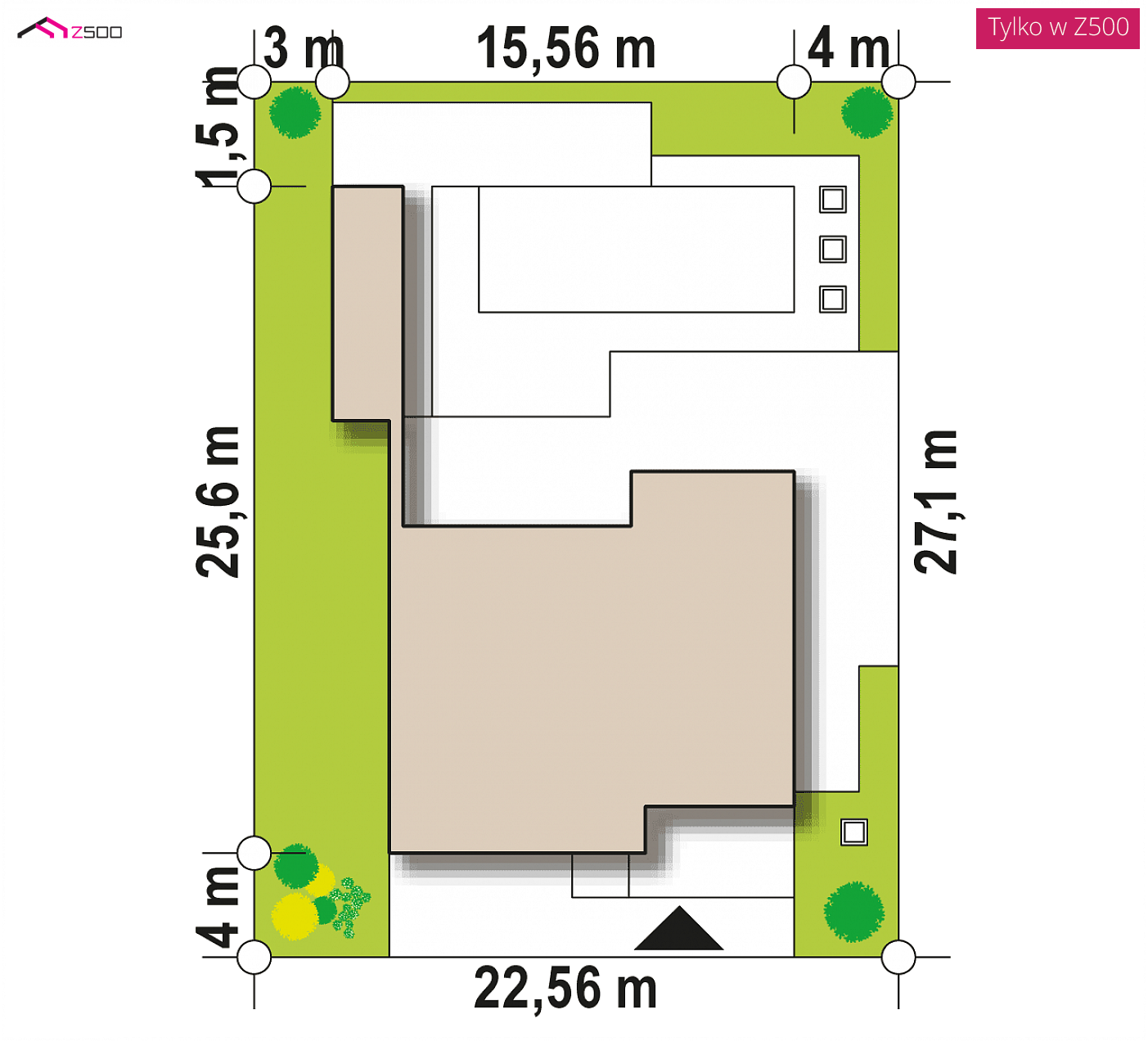 Home project - A modern two-storey house with a green roof and large windows facing the garden