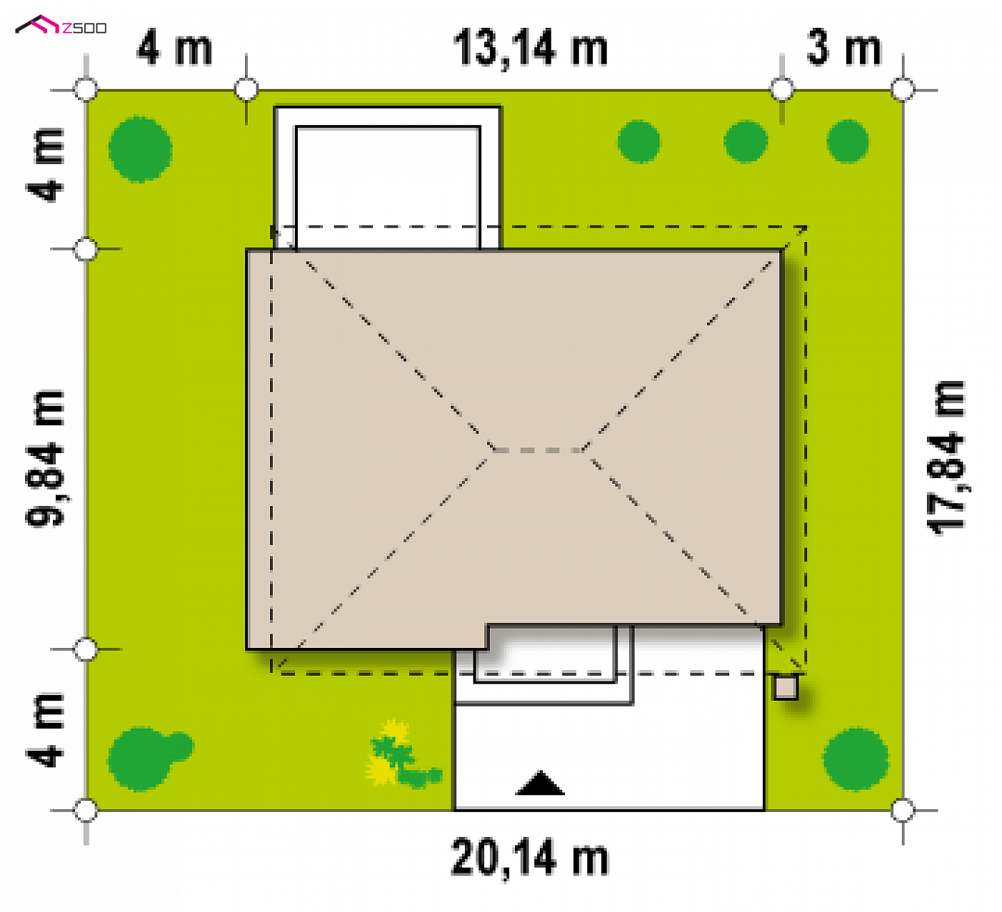 Home project - Współczesna willa z pełnym piętrem, dużym salonem i kuchnią oraz garażem w bryle