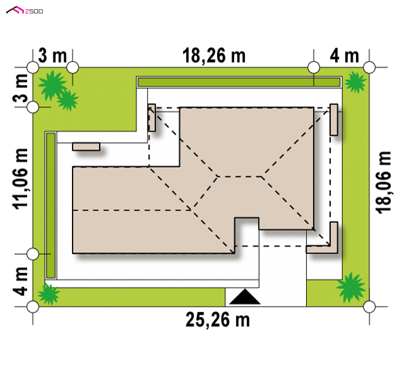 Home project - Nowoczesny dom jednorodzinny z salonem od frontu i tarasem na piętrze.