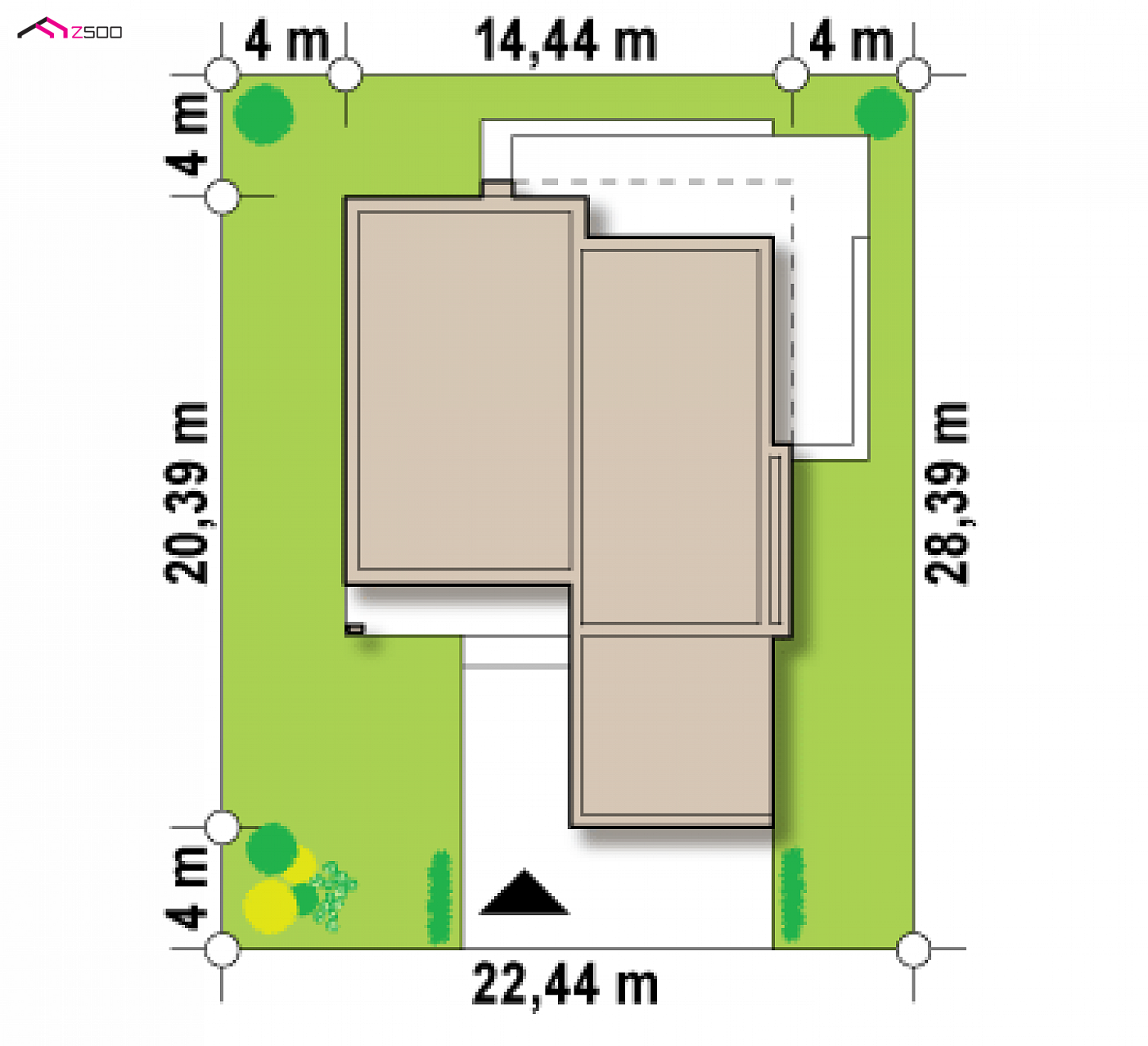 Home project - Nowoczesny dom z płaskim dachem,czterema sypialniami i garażem dwustanowiskowym.
