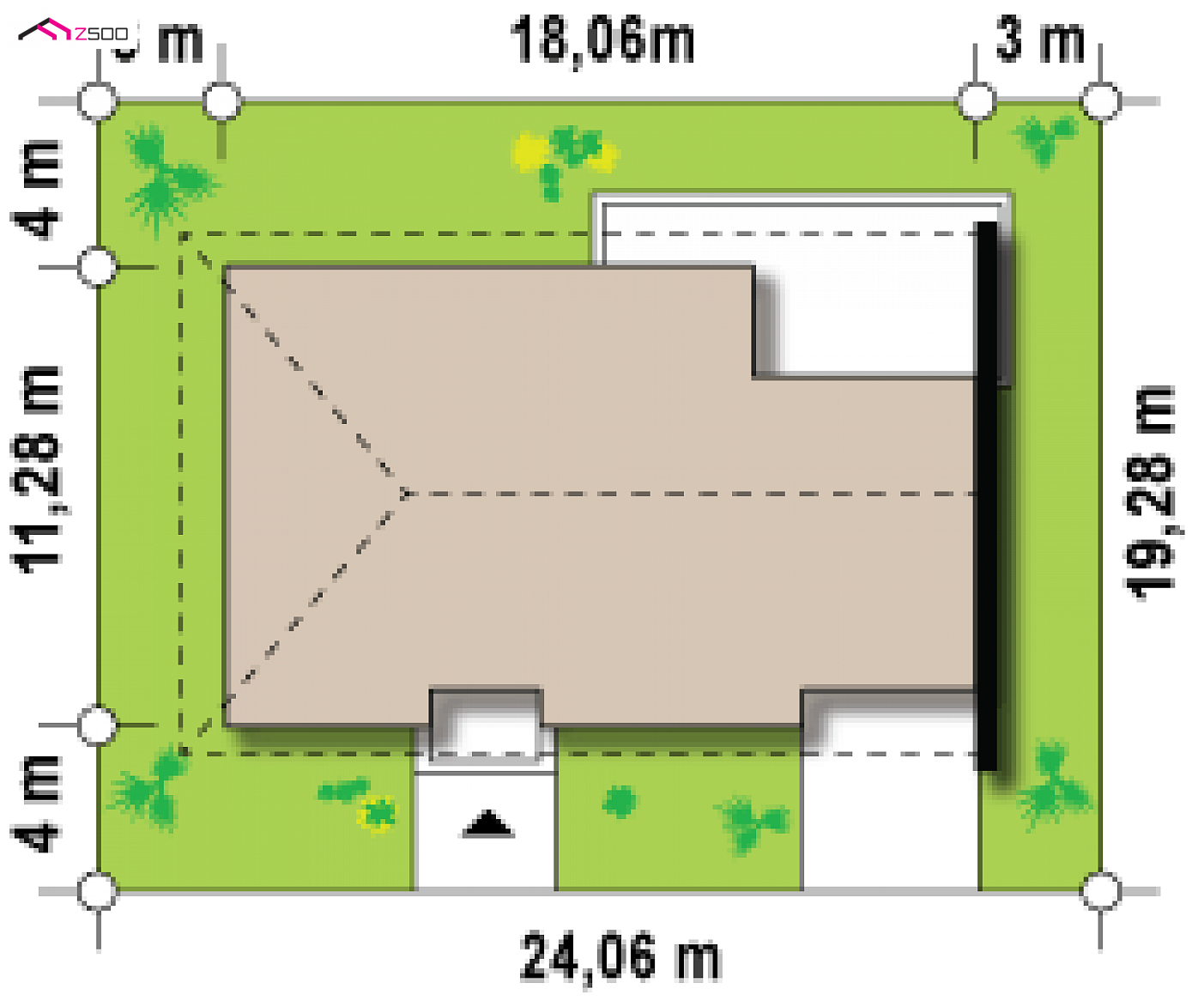 Home project - wersja bliźniaka parterowego na podstawie projektu Z123
