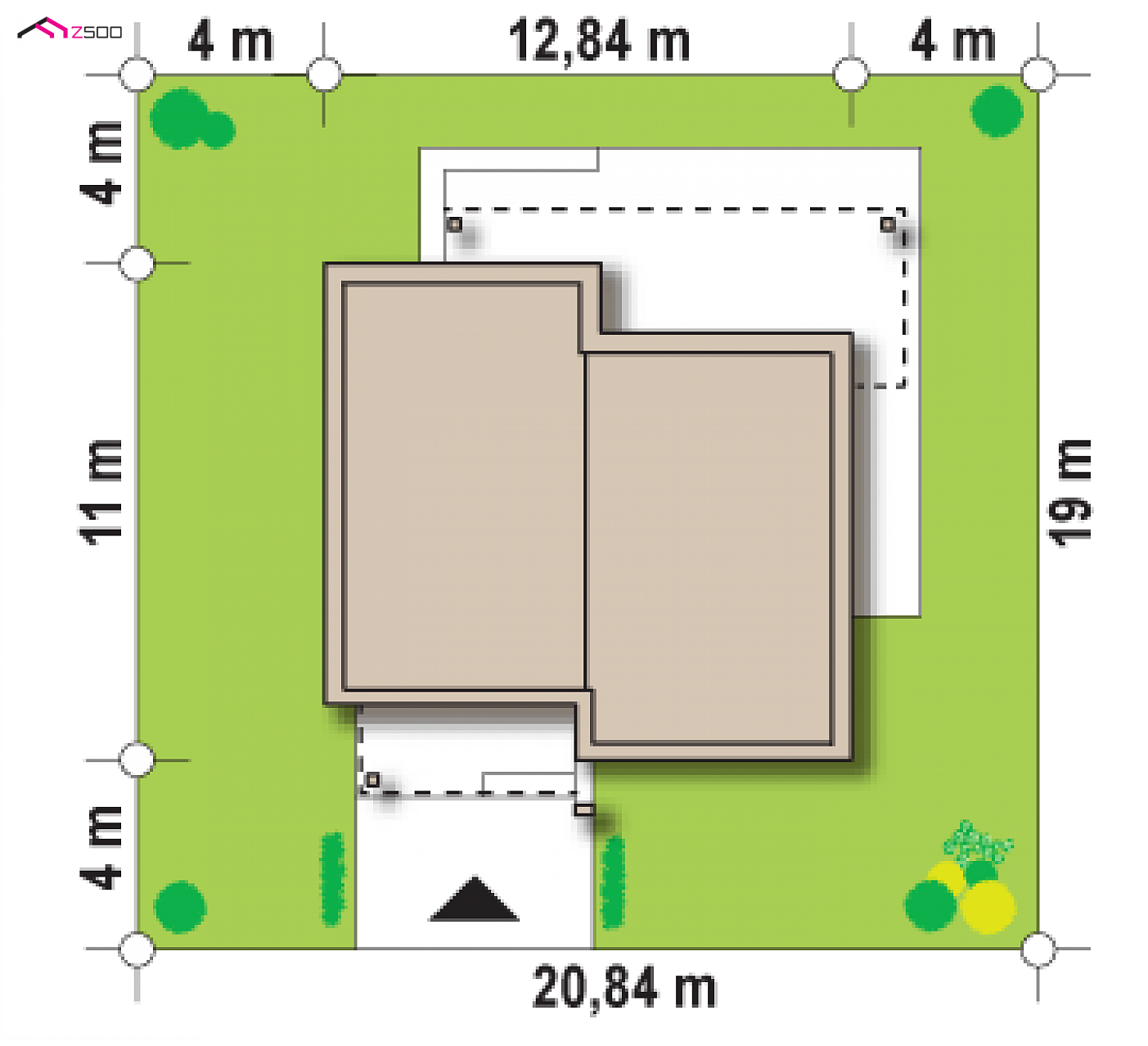 Home project - Kompaktowy dom w nowoczesnym stylu z trzema pokojami oraz własnymi garderobami.