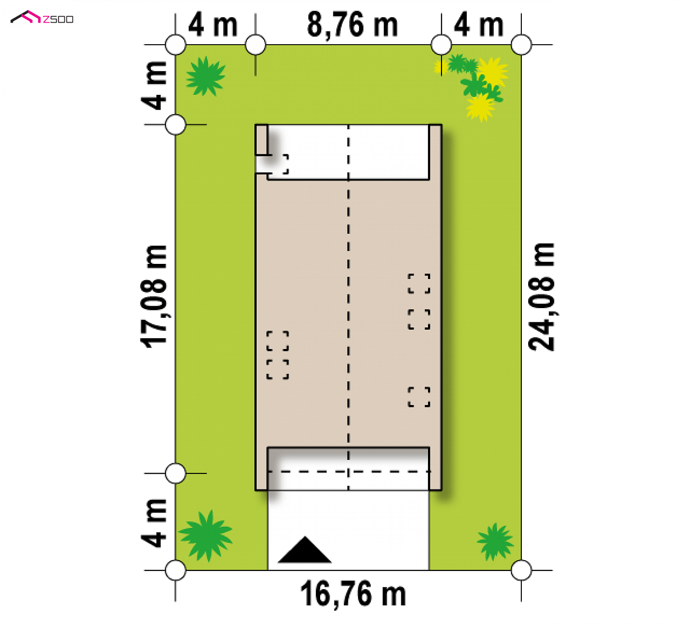 Home project - Nowoczesny dom typu stodoła z dachem 2-spadowym, garażem i dużymi przeszkleniami