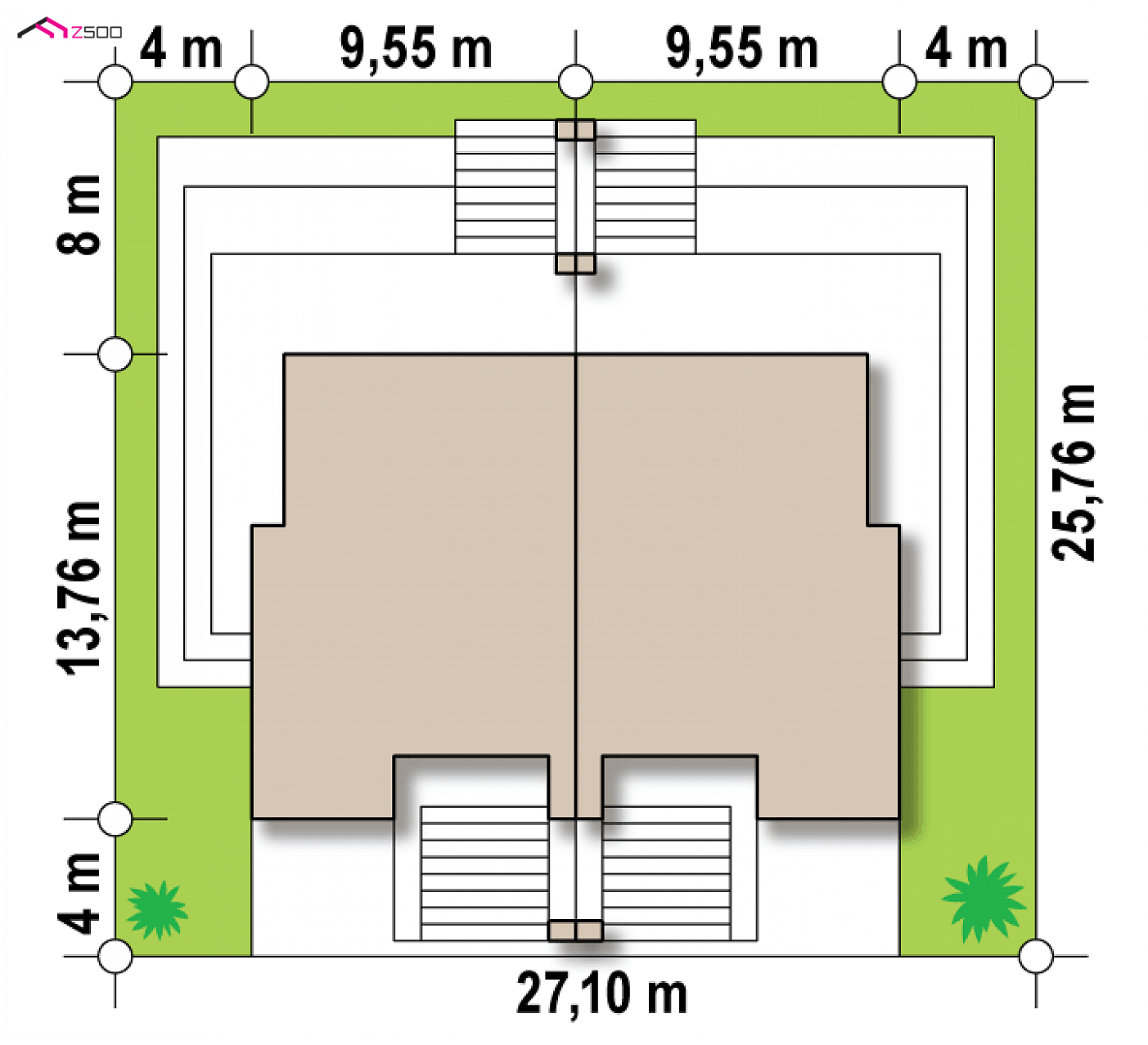 Home project - Segment do zabudowy bliźniaczej lub szeregowej z podpiwniczeniem oraz tarasem.