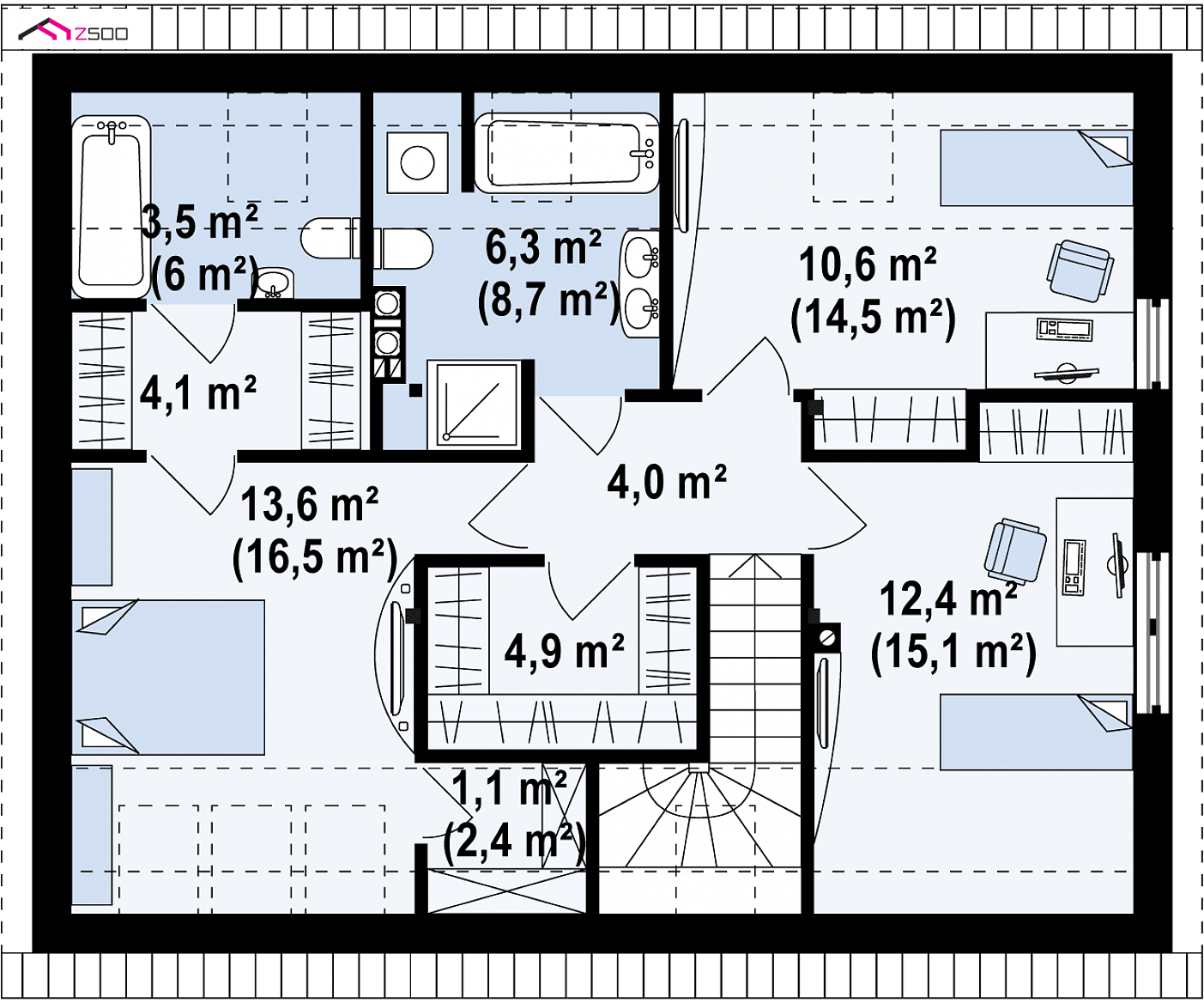 Home project - Współczesny projekt domu jednorodzinnego z prostym w budowie dachem dwuspadowym.