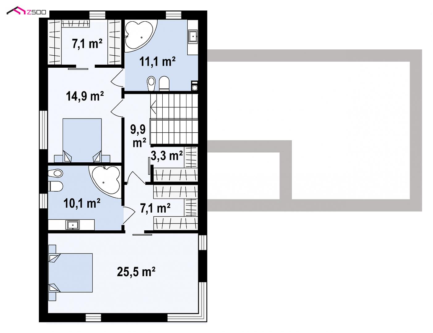 Home project - Nowoczesny dom z salonem usytuowanym na frontową elewacje i garażem podziemnym
