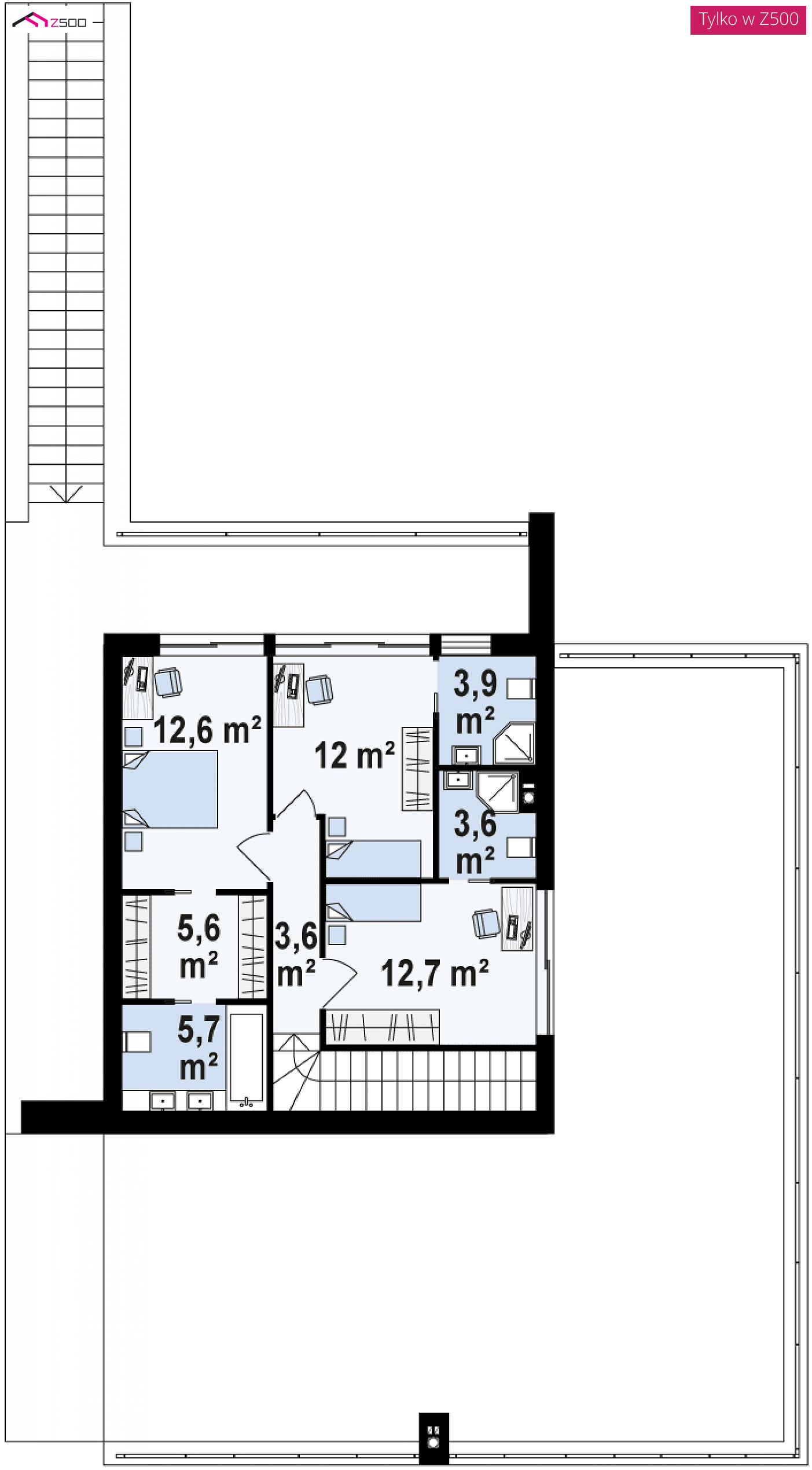 Home project - A modern two-storey house with a green roof and large windows facing the garden