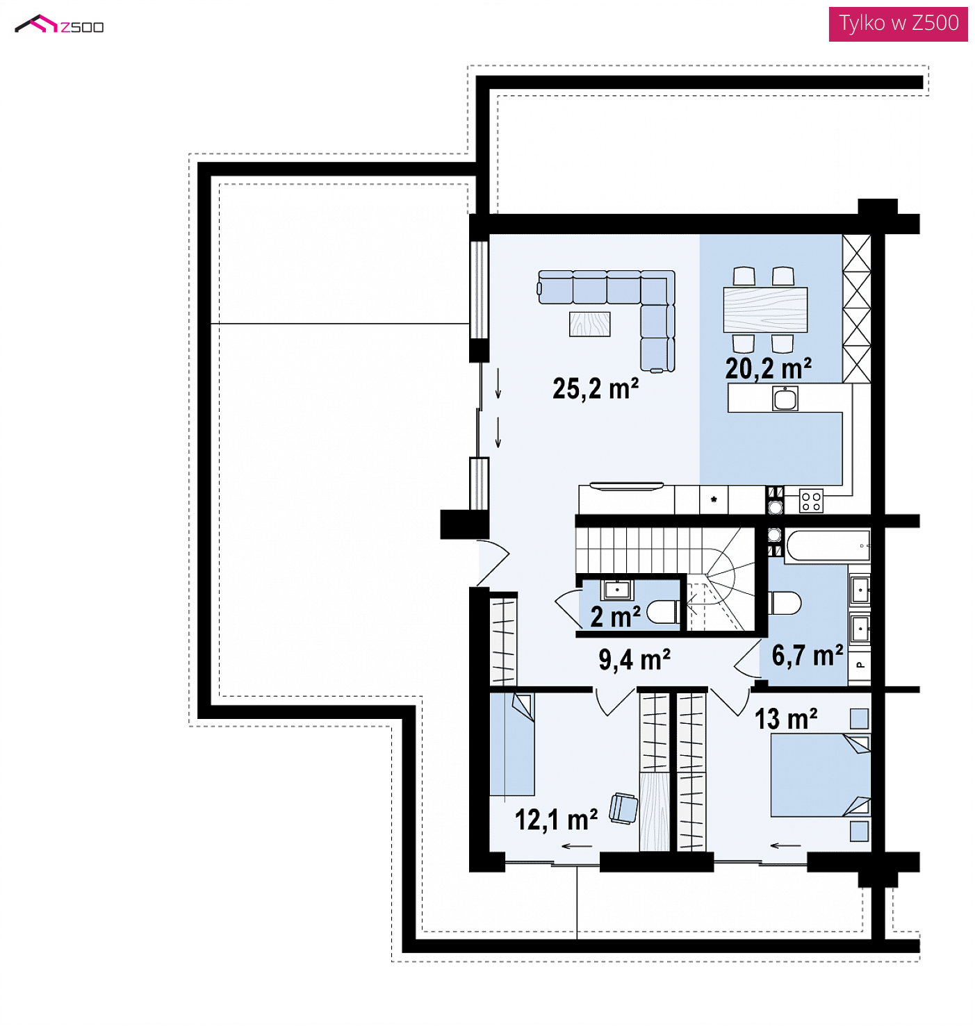 Home project - Nowoczesny bliźniak dwurodzinny z płaskim dachem oraz garażem dwustanowiskowym.