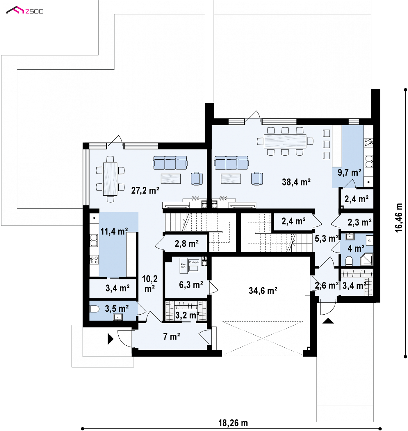 Home project - Nowoczesny bliźniak 4-lokalowy z osobnymi wejściami