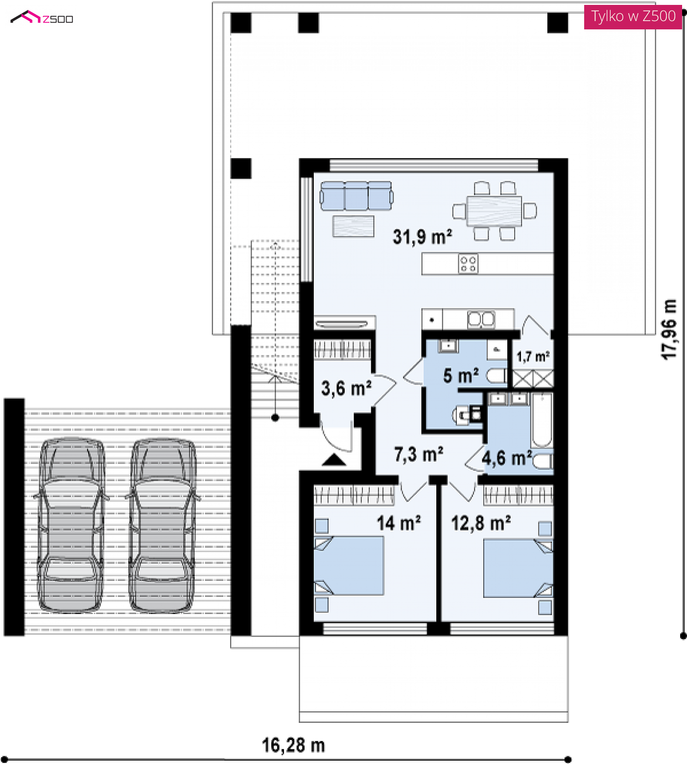 Home project - A modern 2-family house with glazing