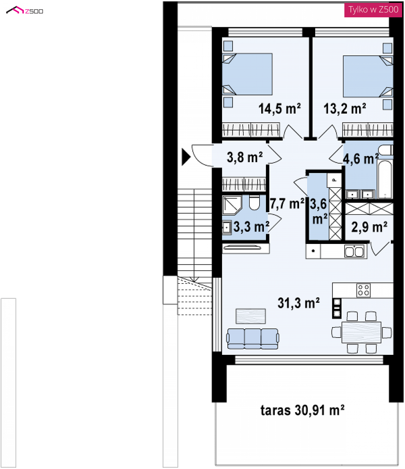 Home project - A modern 2-family house with glazing