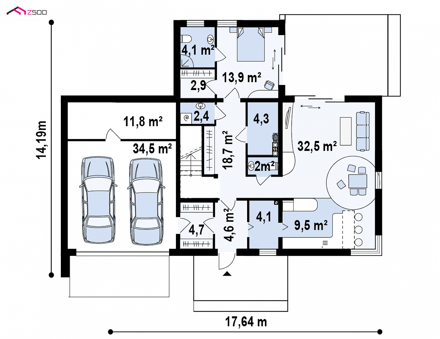 Home project - Komfortowa rezydencja, nowoczesny design, optymalnie zaaranżowane wnętrze, z garażem.
