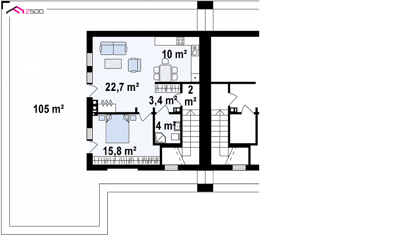 Home project - Nowoczesna zabudowa bliźniacza z dwoma osobnymi mieszkaniami oraz garażem