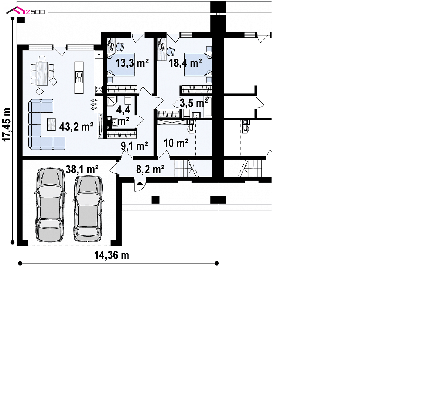 Home project - Nowoczesna zabudowa bliźniacza z dwoma osobnymi mieszkaniami oraz garażem