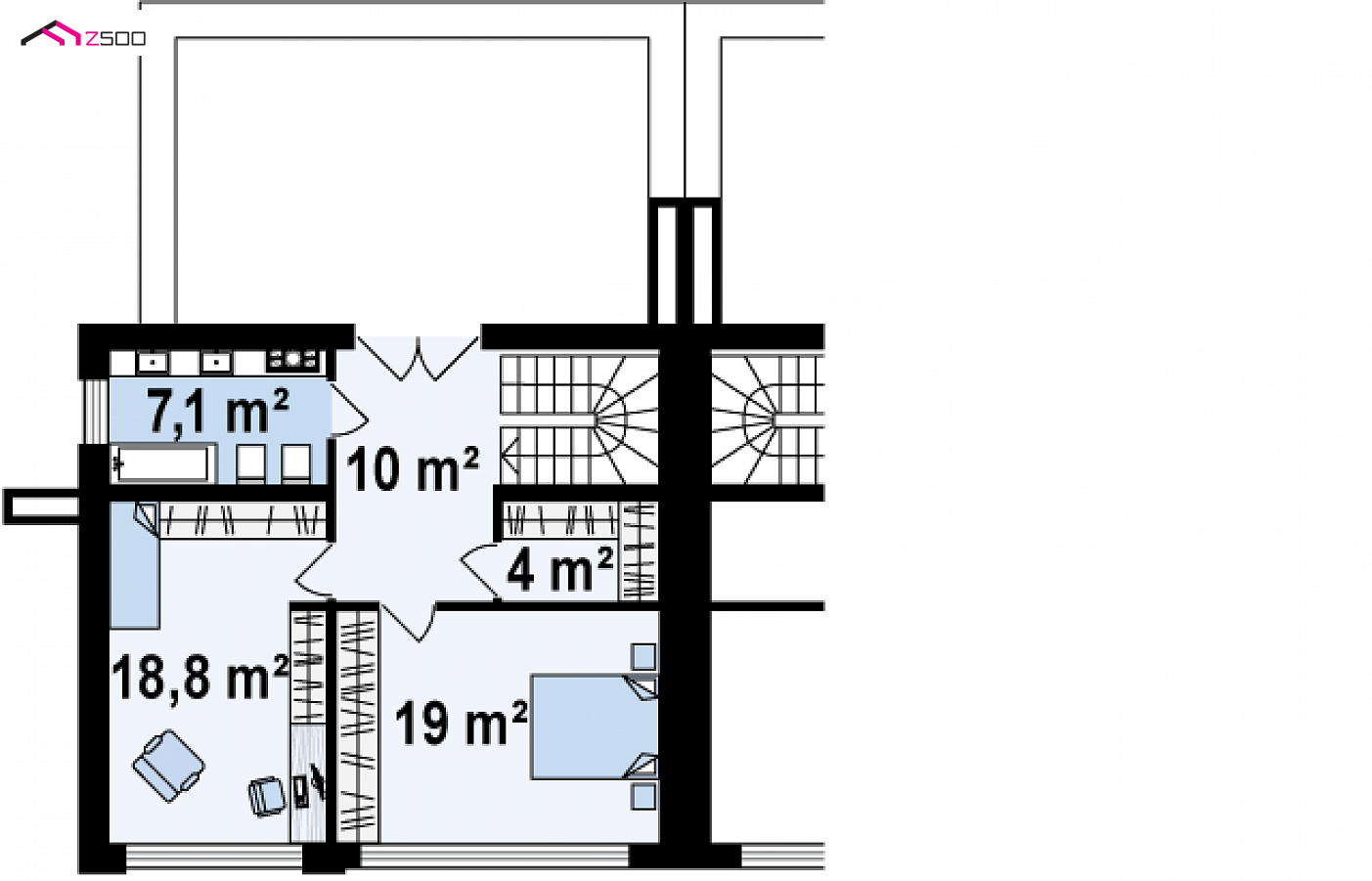 Home project - Segment do zabudowy bliźniaczej lub szeregowej z podpiwniczeniem oraz tarasem.