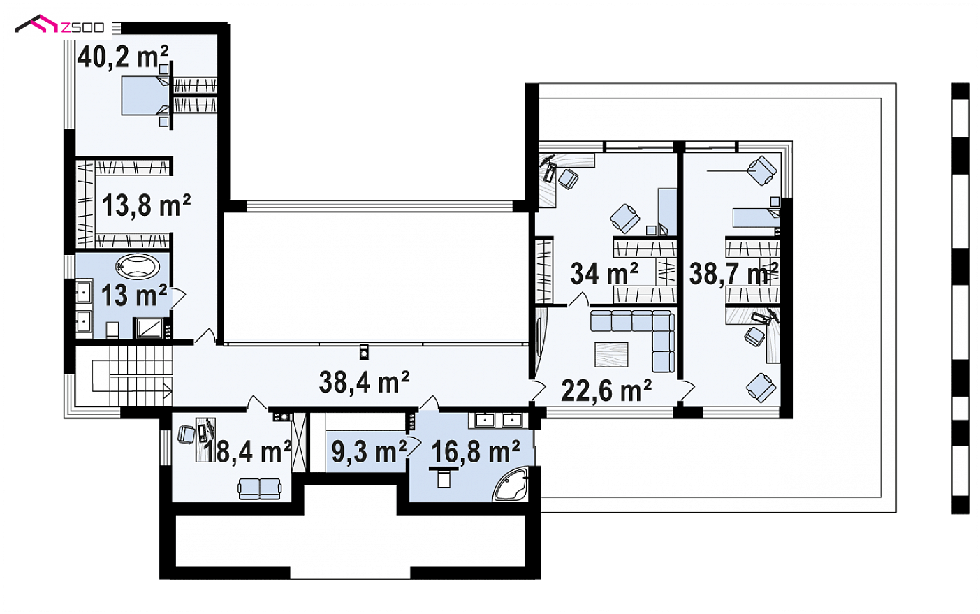 Home project - Nowoczesna rezydencja z częścią dzienną, nocną oraz rekreacyjną.