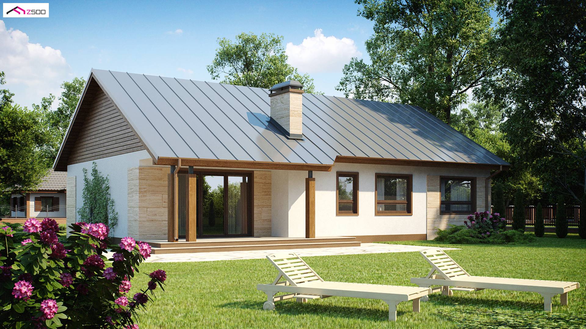 Home project - Parterowy dom tani w budowie z dużym P.G oraz z opcją zagospodarowania poddasza.