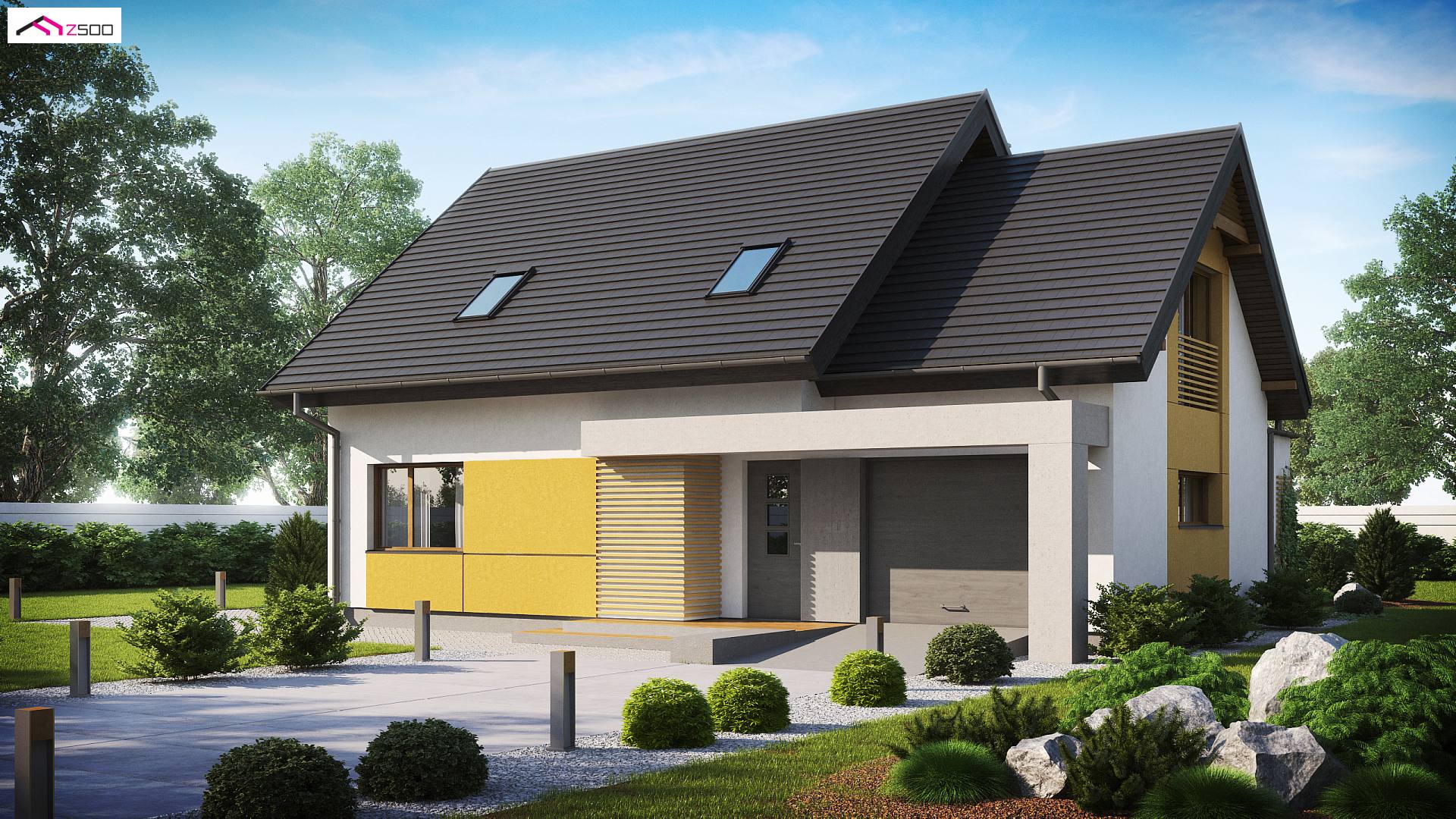 Home project - Wygodny dom z poddaszem użytkowym, dużą kuchnią oraz kotłownią na paliwo stałe.