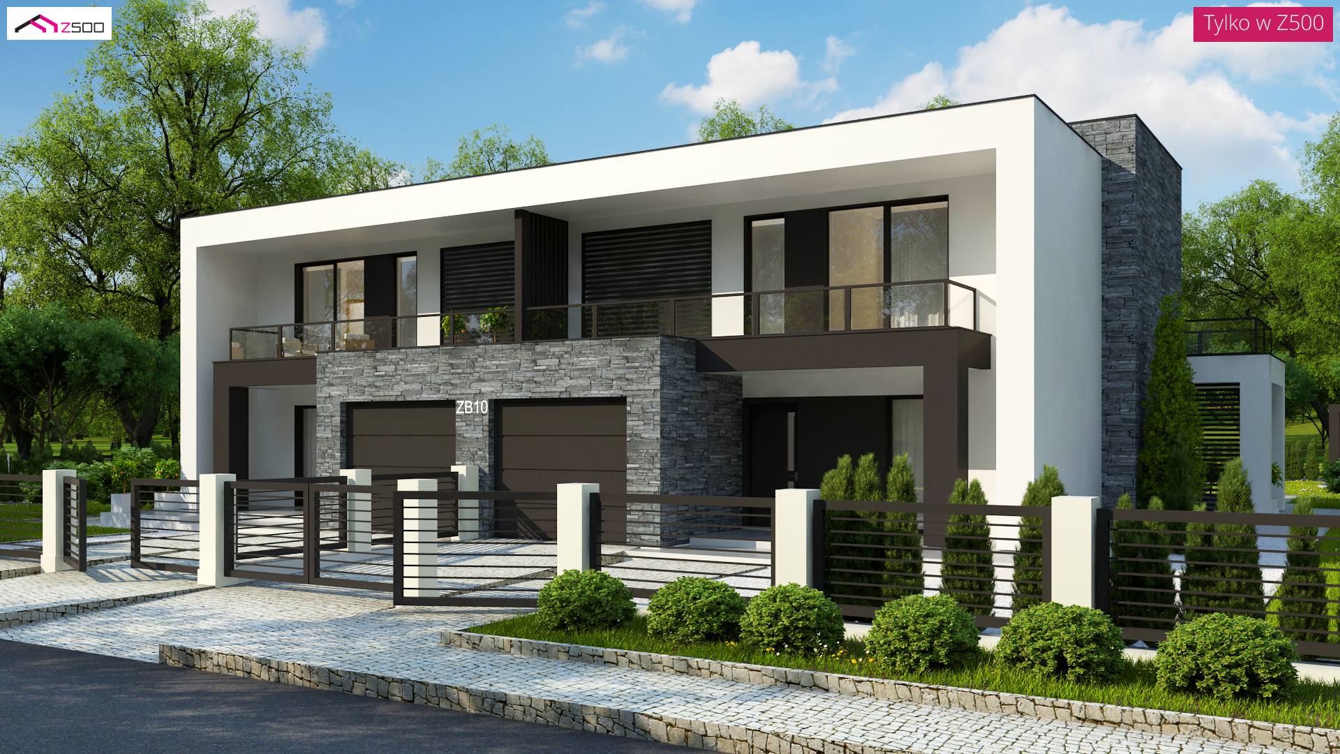 Home project - Nowoczesny segment bliźniaka z garażem, gabinetem w parterze oraz 3 sypialniami.