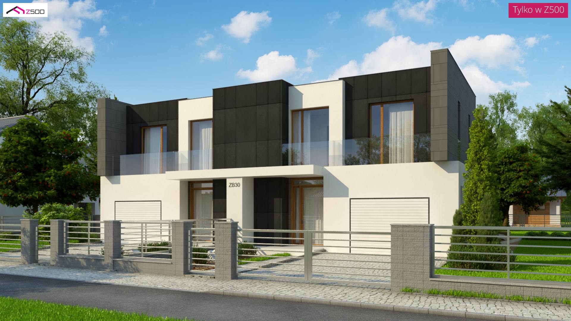 Home project - Piętrowy bliźniak z garażem jednostanowiskowym
