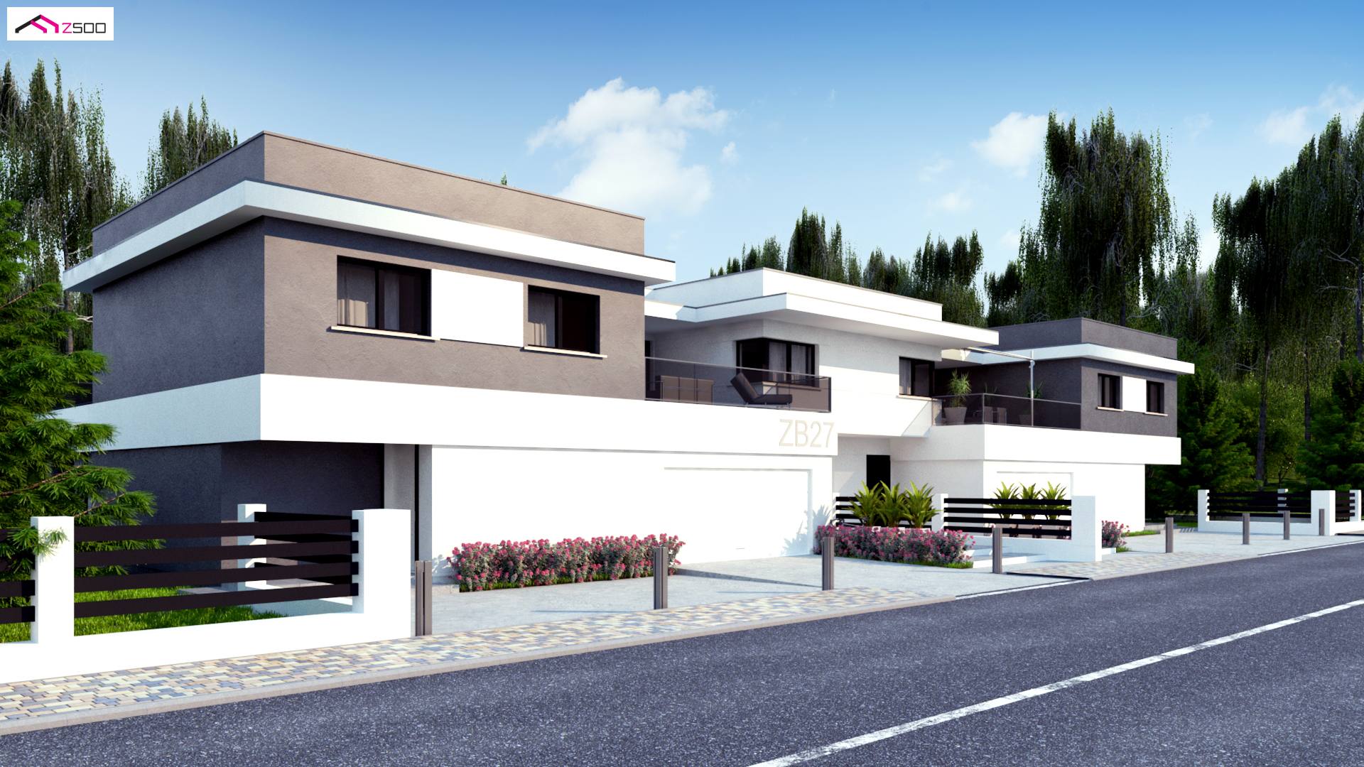 Home project - Nowoczesny bliźniak 4-lokalowy z osobnymi wejściami