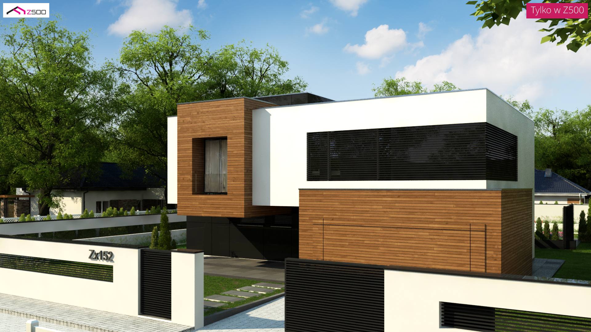 Home project - Piętrowy, nowoczesny dom o powierzchni 225m2 z płaskim dachem oraz dużym tarasem
