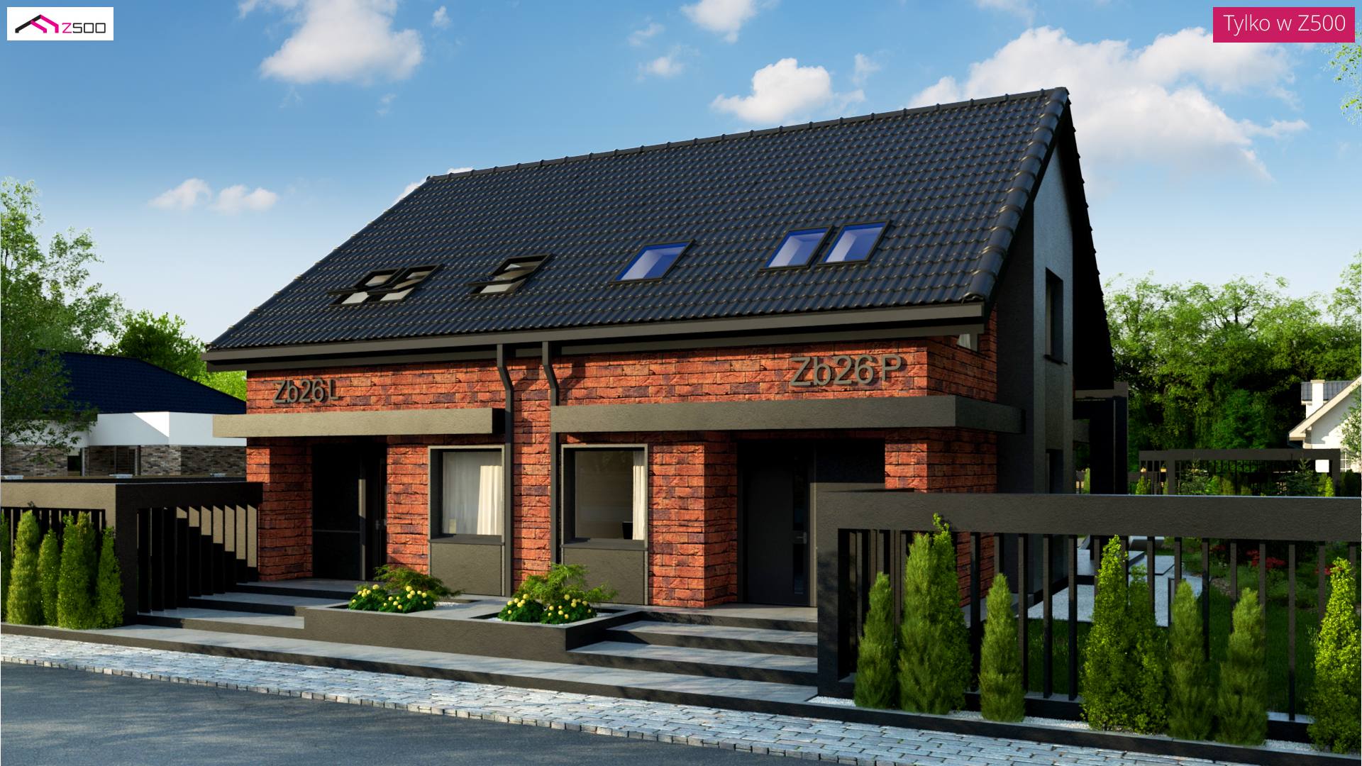 Home project - Tradycyjny bliźniak o powierzchni 108m2 z gabinetem na parterze i 3 sypialniami.