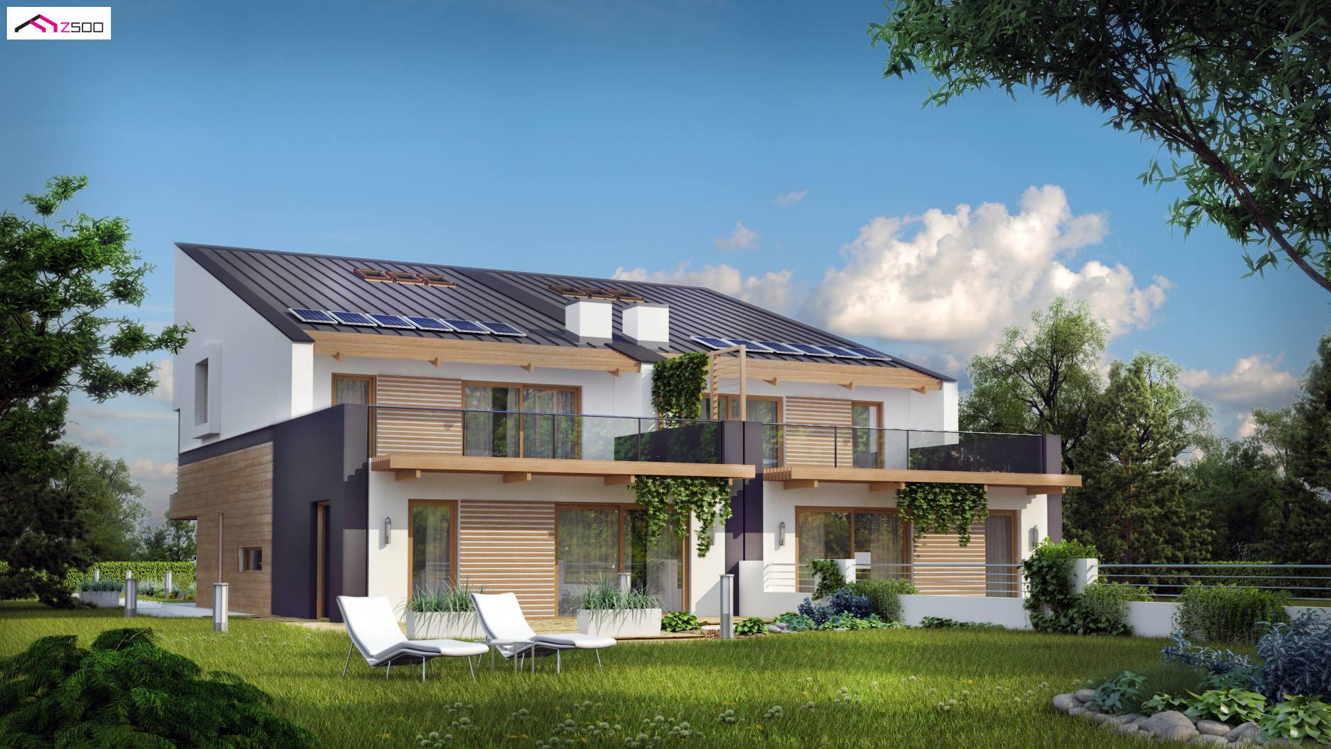Home project - Projekt zabudowy bliźniaczej z garażem. Współczesny wygląd i rozsądne koszty budowy