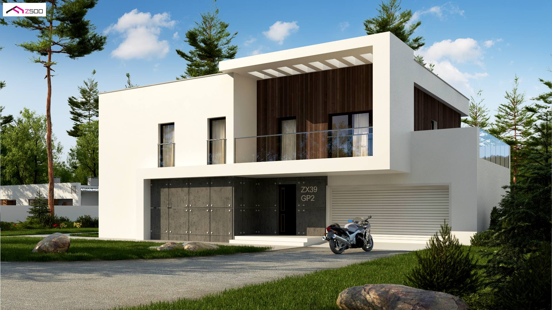 Home project - wersja z garażem dwustanowiskowym